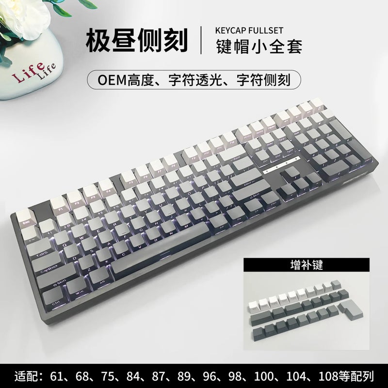 Bluejw Side-Printed Gradient Translucent PBT Keycaps - Backlit Gaming Keyboard Keycaps Set - Image 1